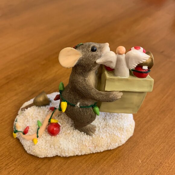 Vintage Fitz and Floyd Charming Tails Christmas Mouse "All the Trimmings" - Picture 3 of 6